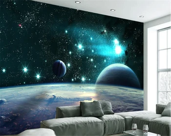 Beibehang papel de parede tapetai Individualų individualumą didinga kosminė žemės fantazijos dangaus planetos fono sienos popieriaus