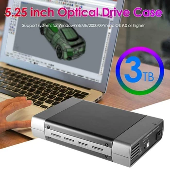 5.25 colio Optinio įrenginio Atveju 3.5 colio SATA USB2.0 Išorinį HDD, CD DVD Išorinis Talpyklos ES Plug