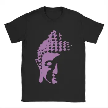 Derliaus Buda T-Shirt Vyrai Apvalios Apykaklės Grynos Medvilnės Marškinėliai Budizmo Dvasinis Religijos Trumpas Rankovės Marškinėliai, 4XL 5XL Viršūnės