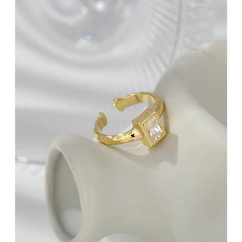 Yhpup Vestuvių Kubinis Cirkonis Atidaryti Žiedas Minimalistinė Geometrinių Metalo, Aukso Žiedas Moterims Piršto Anillos Mujer Sužadėtuvių Dovana 