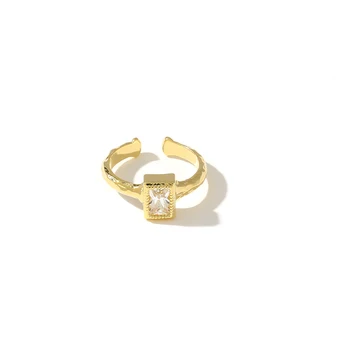 Yhpup Vestuvių Kubinis Cirkonis Atidaryti Žiedas Minimalistinė Geometrinių Metalo, Aukso Žiedas Moterims Piršto Anillos Mujer Sužadėtuvių Dovana 