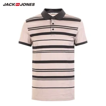 JackJones Vyrų Medvilnės Stiliaus Dryžuotas Turn-žemyn Apykaklės Trumpas rankovėmis Polo-shirt| 219106502