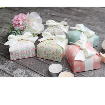 10 vnt polka dot žalia gėlė rausva Paisley popieriaus langelį, dekoracijas popieriniai maišeliai saldainių dėžutė vestuvių papuošalai kepimo