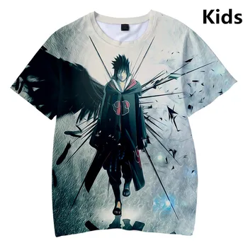 3 Iki 14 metų vaikų Marškinėliai Naruto 3d atspausdintas t-marškinėliai berniukams, mergaitėms trumpomis rankovėmis marškinėlius harajuku Anime t shirts, Vaikų drabužiai