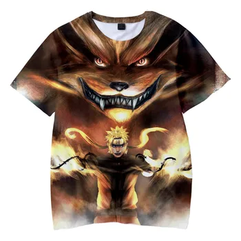 3 Iki 14 metų vaikų Marškinėliai Naruto 3d atspausdintas t-marškinėliai berniukams, mergaitėms trumpomis rankovėmis marškinėlius harajuku Anime t shirts, Vaikų drabužiai