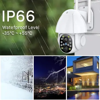EVKVO 1080P Dual-Objektyvas PTZ Wifi, Kamera, Lauko Auto Stebėjimo VAIZDO Home Security IP Camera 4X Zoom Garso Speed Dome ONVIF Fotoaparatas