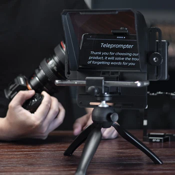 Mini Teleprompter Nešiojamų Inscriber Mobiliojo Teleprompter Artefaktas Video Su Nuotolinio Valdymo Telefonu ir VEIDRODINIAI Įrašymas