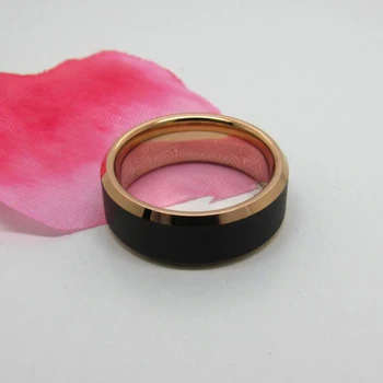 YGK Volframo Žiedai bižuterijos Moterų Vestuvių Juostoje Rose Gold Black Mens Žiedai, Žiedai, Jubiliejų, Sužadėtuvių Žiedai