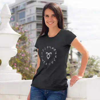Shadowhunters T-Shirt Visas Runas Simbolis Shadowhunters Marškinėliai Trumpas Rankovėmis 100 Medvilnės Moterų marškinėlius, O Kaklo Ponios Tee Marškinėliai