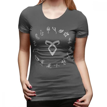 Shadowhunters T-Shirt Visas Runas Simbolis Shadowhunters Marškinėliai Trumpas Rankovėmis 100 Medvilnės Moterų marškinėlius, O Kaklo Ponios Tee Marškinėliai