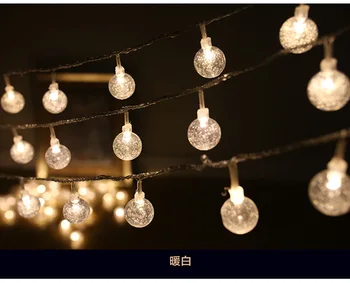 Crystal ball 100led romantiška dekoratyvinės šviesos string balkono langą Kalėdų lauko vandeniui kamuolys string mirksinti šviesa