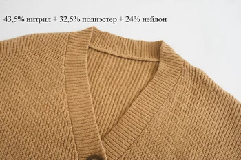2021 žiemos baltos womens cardigan megztinis vieną krūtinėmis megzti striukė kailis mados negabaritinių megztinis