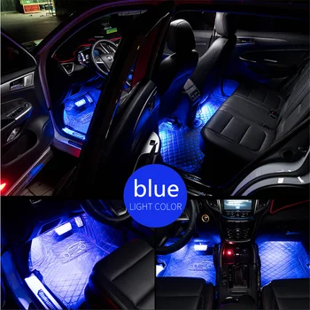 Automobilio led šviesos juostelės rgb juostos, skirtos Automobilių atmosfera lempos apdaila 12V Cigarečių Degiklio 5V USB Muzikos garso IR kontrolės neon juostelėmis