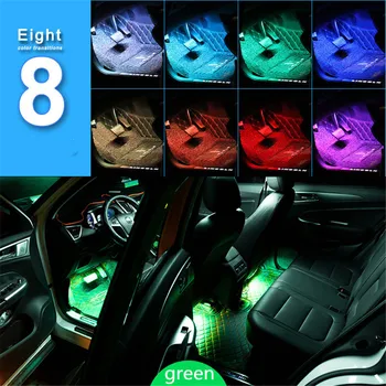 Automobilio led šviesos juostelės rgb juostos, skirtos Automobilių atmosfera lempos apdaila 12V Cigarečių Degiklio 5V USB Muzikos garso IR kontrolės neon juostelėmis