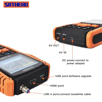 3.5 colių Sathero SH-800HD DVB-S2 HD skaitmeninis Palydovų Ieškiklis MPEG-4 palydovo stebėjimas Metrų 1080P TV Signalo satfinder pastatytas baterija