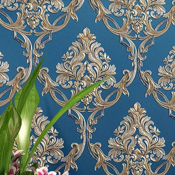 Klasikinis Europos Prabangūs Tapetai, 3d Kambarį Sienų Dekoras Derliaus Gėlių Iškilumo Ne Austi Dryžuotos Sienos Popierius Ritiniais EZ228