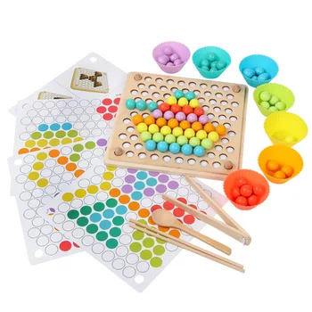 Vaikai Montessori Mediniai Žaislai Rankas Smegenų Mokymo Įrašą Karoliukai Lazdelės Karoliukai Žaislai Anksti Švietimo Įspūdį Valdybos Matematikos Žaidimas Žaislai
