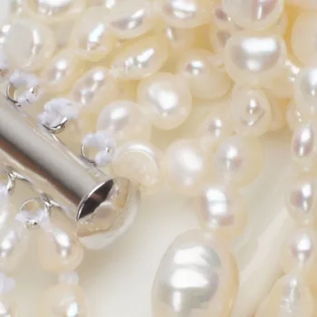 ASHIQI Daugiasluoksnės Natūralių Gėlavandenių Perlų Apyrankė moterų Spalvingas 8 Kryptis Apyrankės 4-10mm Perlų Papuošalai