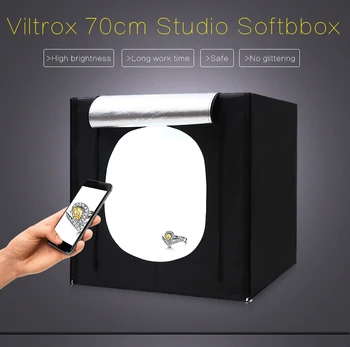 CY 70cm LED Foto Studija Softbox Šviesos Palapinėje Soft Box fotostudio Pritemdomi foto šviesos dėžutės Telefono Fotoaparatas DSLR Papuošalų, Žaislų Batai