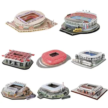 3D Galvosūkis Futbolo Srityje Stadionas Europos Futbolo Aikštelę Surinkti Pastato Modelis Dėlionės, Žaislai Vaikams, Dovanos