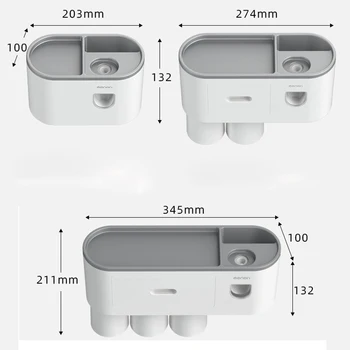 LEDFRE Kūrybos Didelio dantų šepetėlį Turėtojas Nemokamai Skylių Sienos Kabo Vonios kambarys, Saugojimo Automatinis Dantų pastos Išspausti LF71015