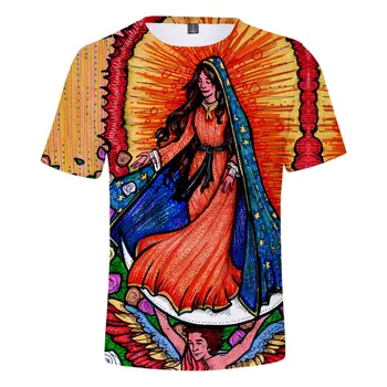 Our Lady Of Gvadalupės Mergelės Marijos Meksika, Meksikos, t-marškinėliai vyrams, moterims, 4XL harajuku vaikų marškinėliai 3d spausdinimo tshirts drabužių streetwear