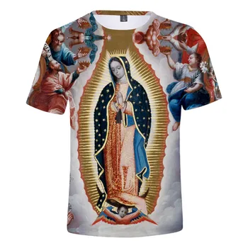 Our Lady Of Gvadalupės Mergelės Marijos Meksika, Meksikos, t-marškinėliai vyrams, moterims, 4XL harajuku vaikų marškinėliai 3d spausdinimo tshirts drabužių streetwear