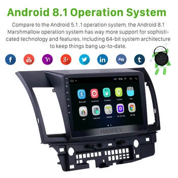 Harfey Android 10.0 API 29 10.1 colių 2din GPS audio Stereo 