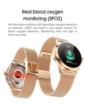 Puikus Pažangaus Žiūrėti Moterims IP68 Vandeniui Širdies ritmo whatsapp Pranešimą Priminimas LW07 Smartwatch Prijungti Xiaomi 
