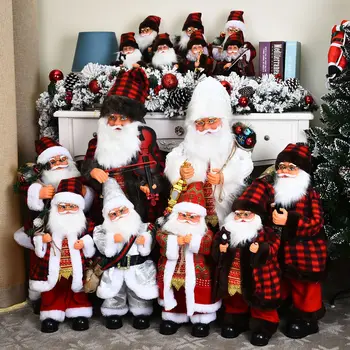 45cm Elektros Sūpynės Santa su Muzika, Kalėdų Papuošalų, Namų Linksmų Kalėdų Žaislus Vaikams Laimingų Naujųjų Metų 2021 Natal