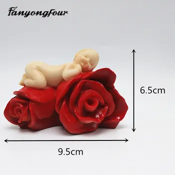 Rose Kūdikių 3D Silikoninės Kepimo Formos Minkštas Pyragas Pelėsių Dervos Gipso Šokolado Liejimo Nemokamas Pristatymas