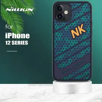 IPhone 12 Pro Max Atveju Nillkin Prabanga Puolėjas 3D TPU&PC Tekstūruotos Silikoninės Galinį Dangtelį iPhone 12/12 Pro/12 Mini Telefono dėklas