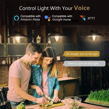 WiFi Smart Lemputė RGB+M+C, LED Žvakių Lemputė 5W E14 šviesos srautą galima reguliuoti Šviesos Phone 