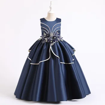 2020 Naujas Princesė Nėrinių Suknelė Vaikai Ilgai Gėlių Siuvinėjimas Suknelė Mergaitėms Inscenizacija Vaikai Oficialus Kamuolys Suknelė Vestuvių Suknelės Šalis