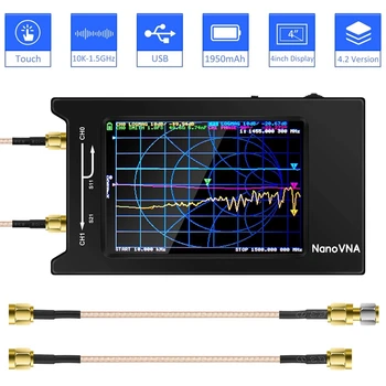 Naujas NanoVNA-H4 4 Colių LCD Ekranas 50KHz-1,5 GHz VNA HF VHF UHF UV Vektoriaus Tinklo Analizatorius Antenos Analizatorius