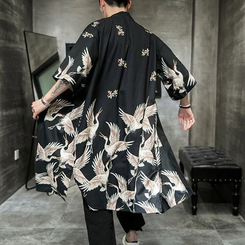 Yukata haori vyrų Japonijos Ilgai kimono megztinis vyrams samurajus kostiumo kimono apranga striukė vyrai kimono Plius Dydis yukata haori