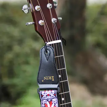 IRIN Reguliuojamas Gitara Dirželis Siuvinėjimo Derliaus Gėlių Modelio Akustine elektrine Gitara, Dirželiai Odinis Diržas Baigiasi GS-02