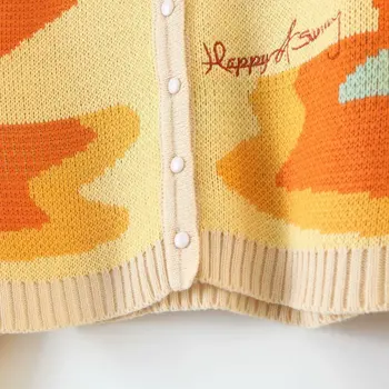 Super prašmatnus rudens žiemos megztiniai siuvinėjimo vieną krūtinėmis ilgomis rankovėmis megzti megztinis megztinis boho trikotažas kailis