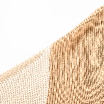 SEMIR Vidurio-ilgis, V-kaklo megztinis moterims rudens ir žiemos naujas kontrasto spalvų siūlėmis lašas pečių purus vilnos megztinis moteris
