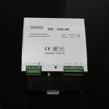 DIANQI Din bėgelio Vieno išėjimo maitinimo šaltinis DR-240w 24V 48V ac dc konverteris LED Juostelė DR-240-24 