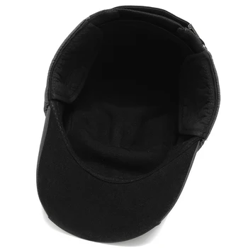 Naujas Žiemos Vyrų Skrybėlę Šiltas Tėtis Skrybėlę Beisbolo kepuraitę Earmuffs Vyresnio amžiaus Medvilnės Dangtelis Plius Aksomo Storio Žiemos Skrybėlę Vyrams Lauko Siuvinėjimas