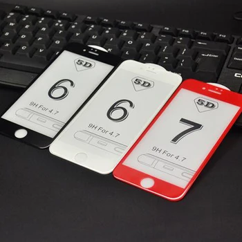Kietumas 9H 5D už iPhone7 7plus Screen Protector, Stiklo Raudona Visišką Grūdintas Stiklas iPhone 8 6 6s Ekrano Užsklanda Stiklo