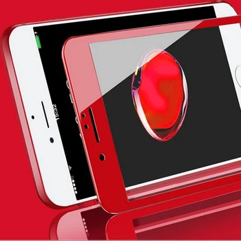 Kietumas 9H 5D už iPhone7 7plus Screen Protector, Stiklo Raudona Visišką Grūdintas Stiklas iPhone 8 6 6s Ekrano Užsklanda Stiklo