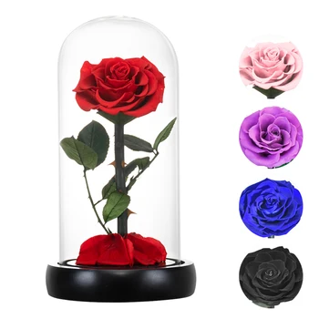 Eternal Rose Valentino Dienos Dovana su Stiklo Kupolas Dirbtinių Gėlių, Vestuvių Dekoras Kalėdų, Gimtadienio, Naujųjų Metų Dovana Moterims