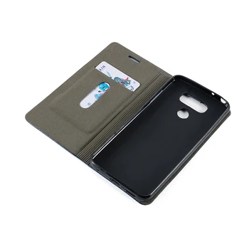 Pu Odos Telefoną Atveju LG G6 Flip Book Atveju Minkštas Silikoninis Galinio Dangtelio LG G6 Verslo Piniginės Kortelės Lizdas Atveju