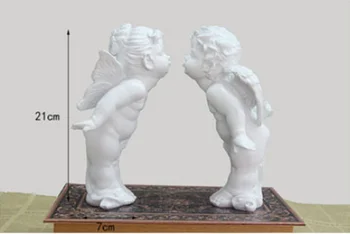 Europos Angel Apdailos Kūrybos Pora Bučiavosi Angelas Dervos Amatų Kupidonas Skulptūra Vestuvių Dovana WY5