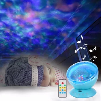 Vandenyno Bangos Projektorius LED Nakties Šviesos Muzikos Grotuvo Nuotolinio Valdymo Spalvinga Kosmosas Star Luminaria vaikams 
