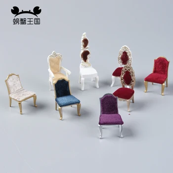 2vnt Europos Stiliaus 1/25 Masto Kėdę, Modelis Mini Baldų Miniatiūriniai Lėlių Lėlės Priedai gyvenamojo Kambario, Miegamojo, Valgomojo Kėdės
