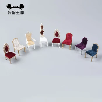 2vnt Europos Stiliaus 1/25 Masto Kėdę, Modelis Mini Baldų Miniatiūriniai Lėlių Lėlės Priedai gyvenamojo Kambario, Miegamojo, Valgomojo Kėdės