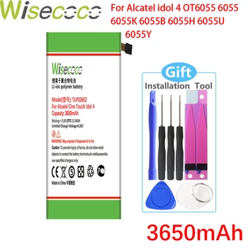 Wisecoco 3650mAh TLP026E2 Baterija ALCATEL ONE TOUCH IDOL 4 6055K OT-6055 Idol 4 6055B 6055H 6055U 6055Y Telefonas+Sekimo Kodas